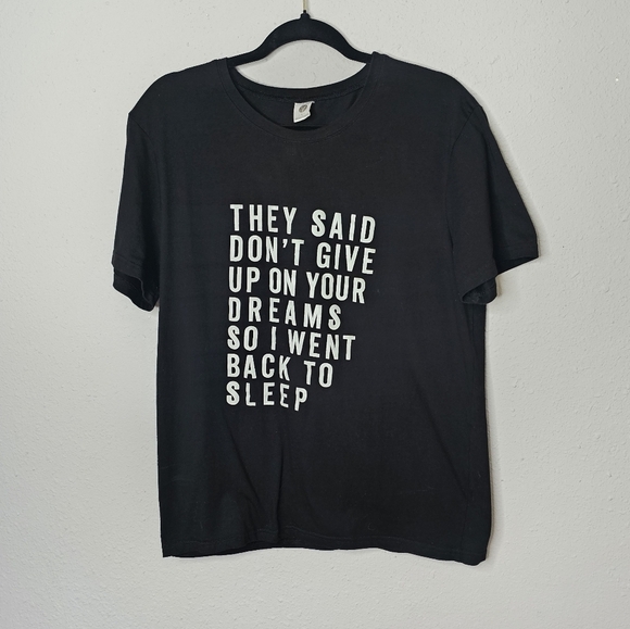 Funny Tee Spell out Words Graphic Black White Unisex T‎ Shirt Size XL - Picture 1 of 6